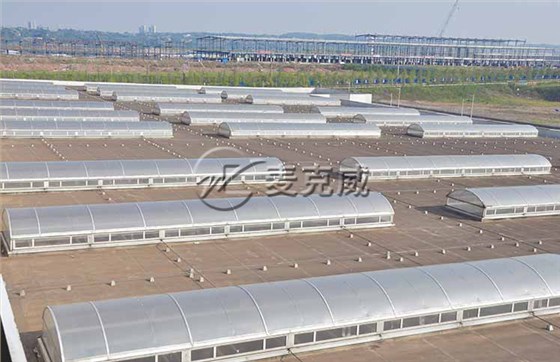 電動圓屋頂天窗結構示意圖